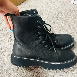 Black combat boots